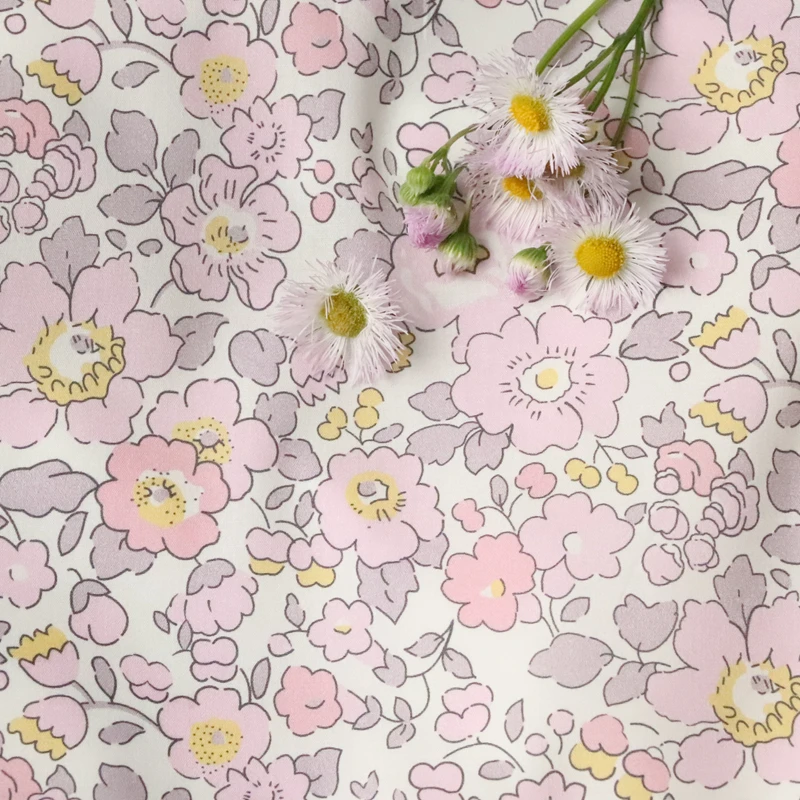 Betsy Floral 100% Cotton 80S Like Liberty Fabric Digital Printing For Sewing Cloth Dresses Skirt Kids Designer Poplin Sewing