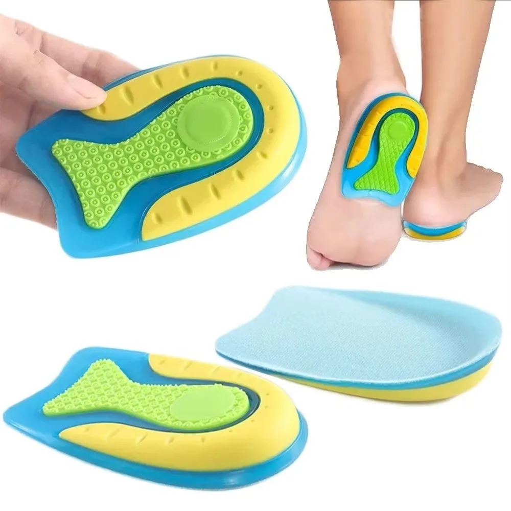 Silicone Gel Shoe Insoles Height Increase Heel Cup Support Pain Relief Insoles Plantar Fascitis Treatment Cushioning Design