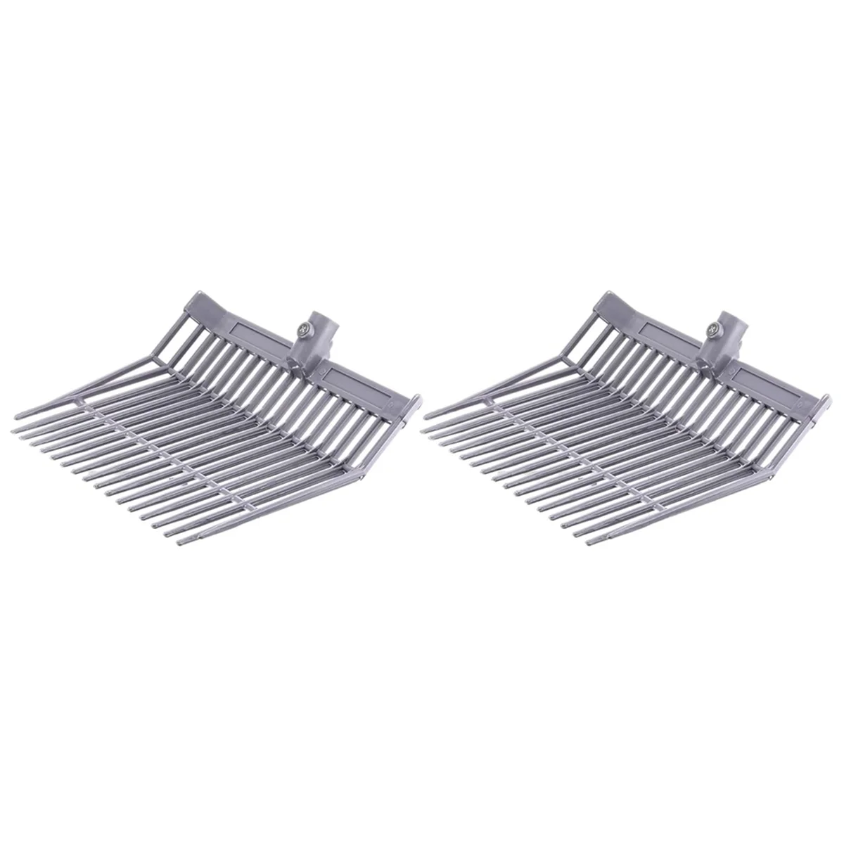 Manure Fork Replacement Head, Pitchfork Head, Horse Manure Rake, for Picking Up Manure, Stable Waste Removal,Grey,2pcs