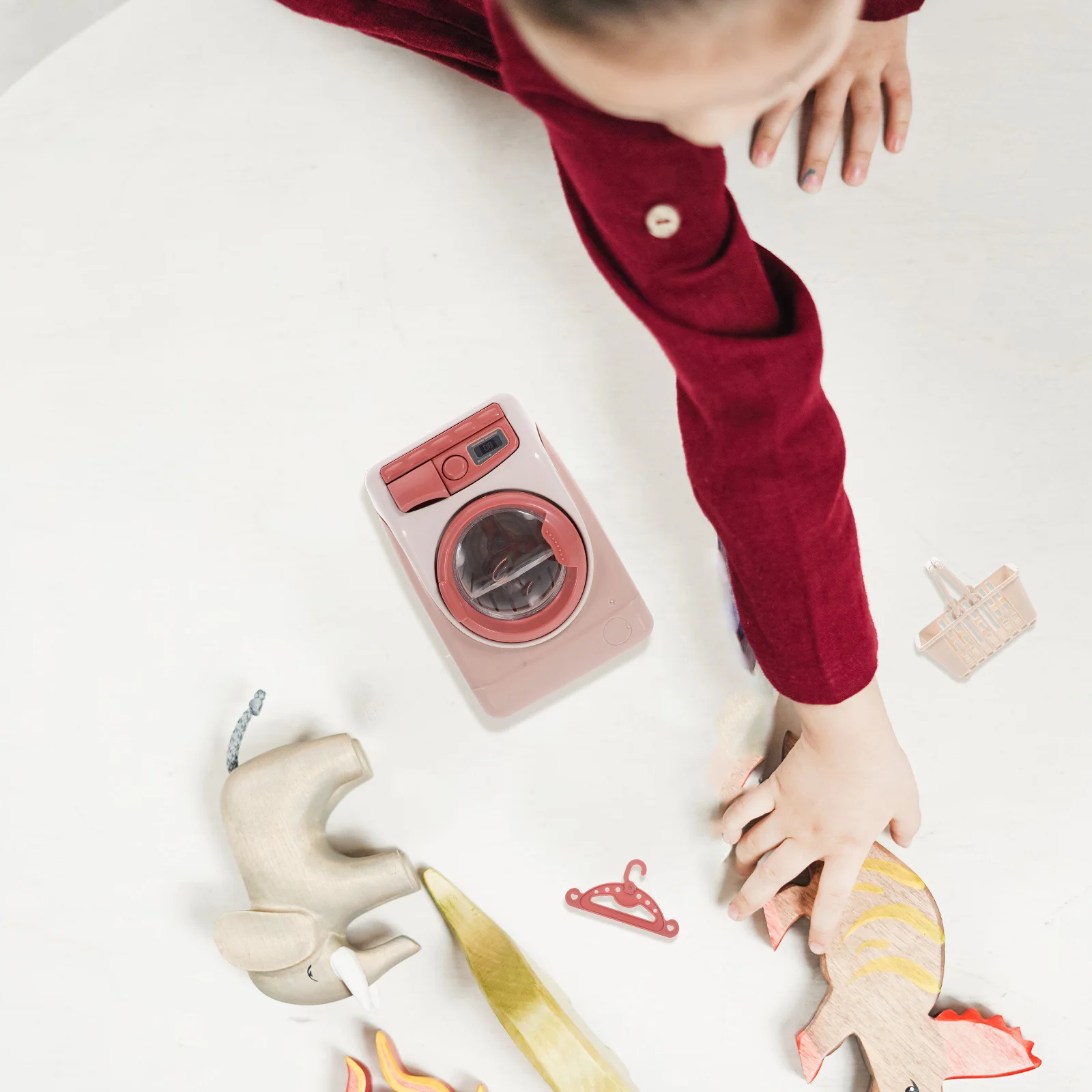 Aparato de juego de imitación, lavadora de plástico creativa, simulación de casa de juegos educativa temprana, regalo práctico de aprendizaje para el hogar