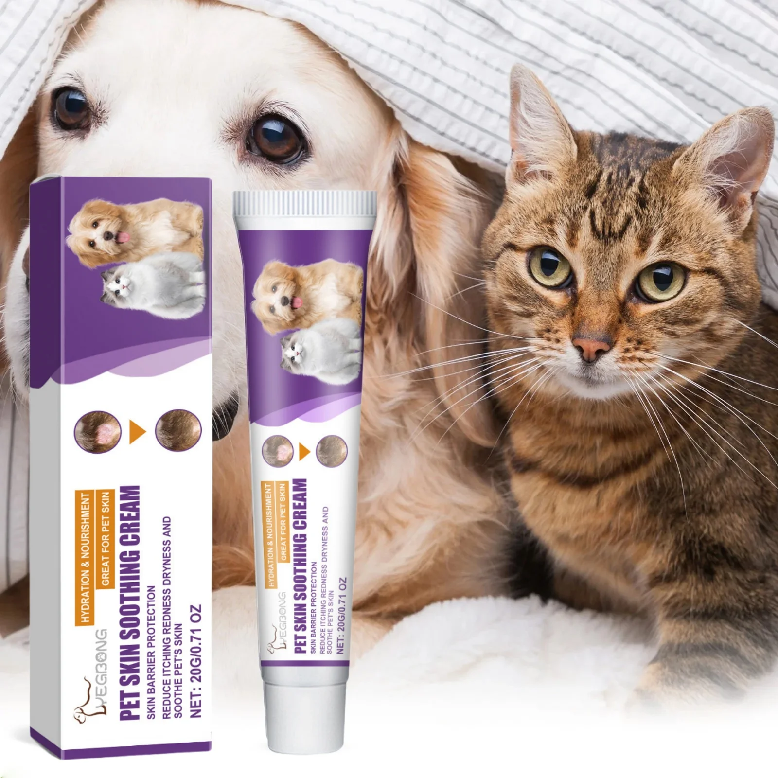 EELJOY-crema para el cuidado de la piel de mascotas, para perros y gatos, alivio de la piel seca y picazón, bálsamo calmante, loción antipicazón, tratamiento de alergias, reparación de patas