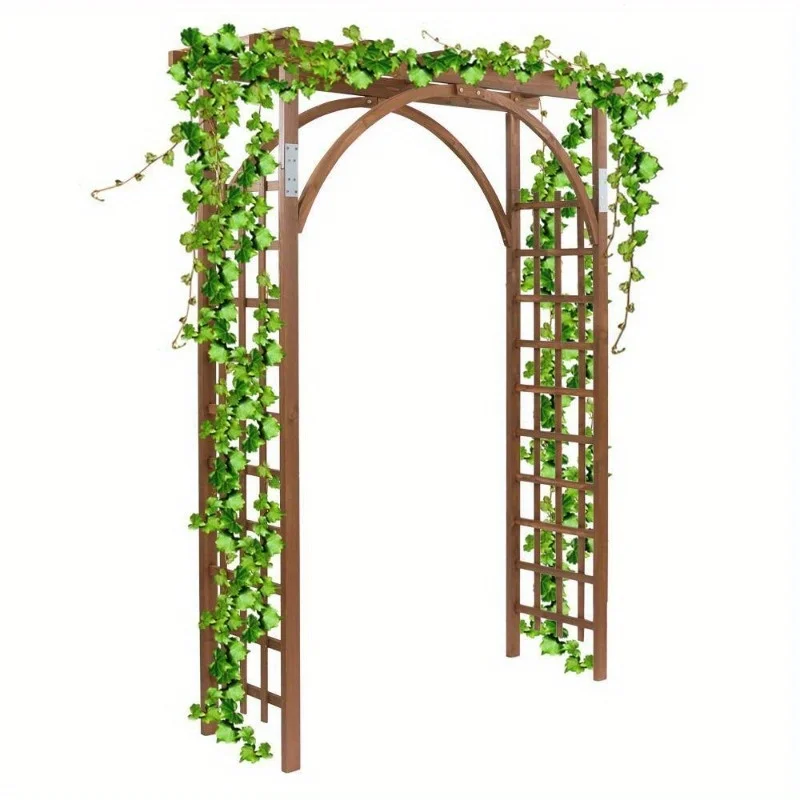 

Wooden garden arch trees 8 feet high terrace plants outdoors