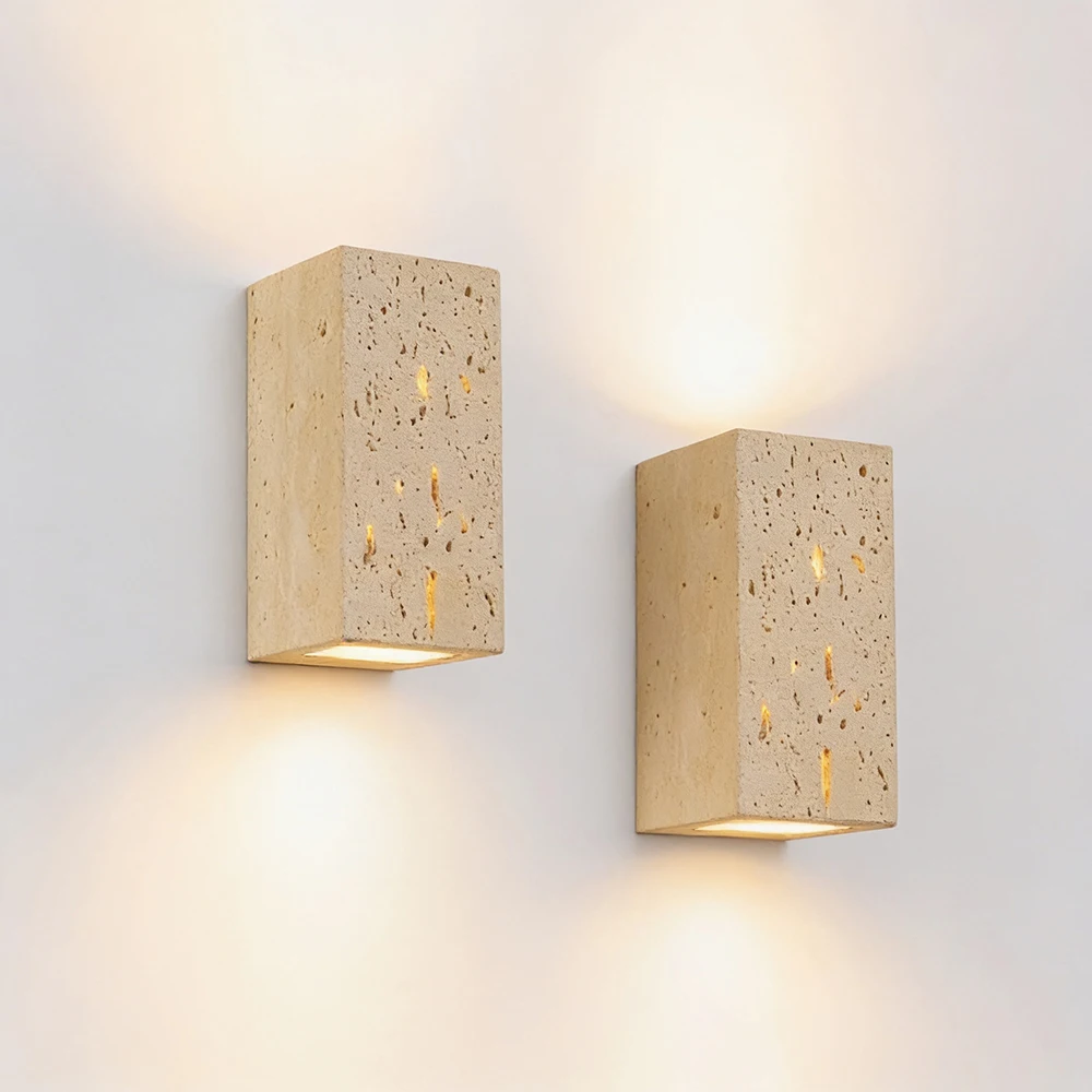 Yellow Cave Stone Wall Lamp Outdoor 3500K 220V For Living Room Bedroom Stairs Corridor Indoor Art Deco Wall Light Decoration