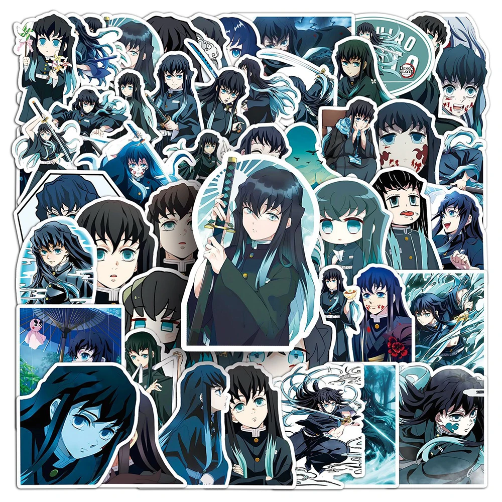 10/30/50pcs Demon Slayer Anime Tokitou Muichirou Cartoon Stickers DIY Suitcase Stationery Phone Cool Waterproof Graffiti Sticker