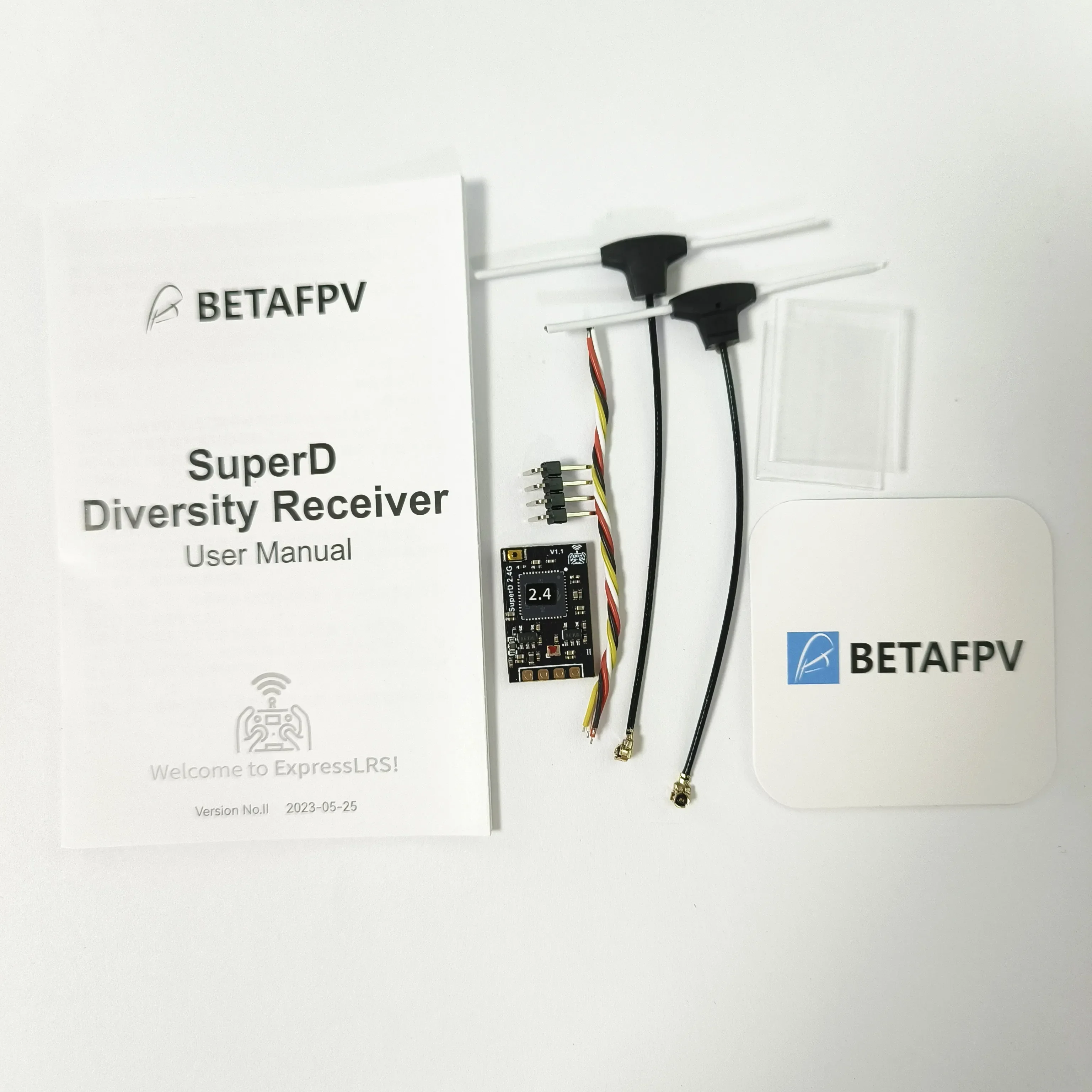 BETAFPV 슈퍼D ELRS FPV 프리스타일 장거리 고정익 드론용 다이버시티 리시버, DIY 부품, 2.4G, 918MHz, 868MHz