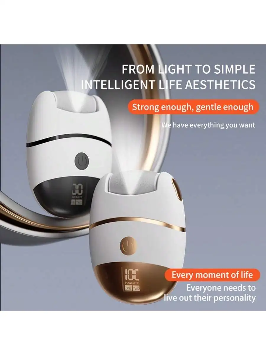 Dissolvant électrique rechargeable de callosités des pieds avec lumière à 2 vitesses, portable et sans fil pour une exfoliation des pieds lisses