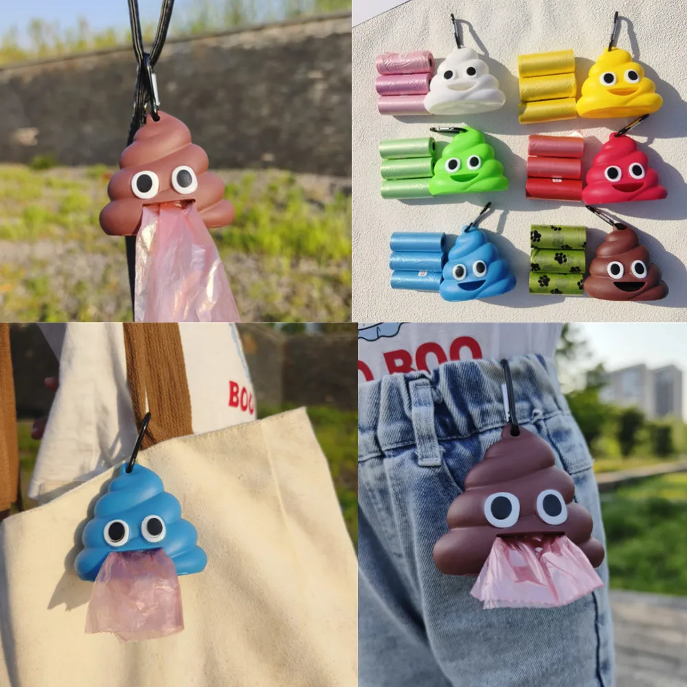 cute Personalized Quirky Poop Shaped Pet Waste Bag Dispenser Poop Bag Pet Dogs and Cats for Outdoor Sports Cleaning Supplies