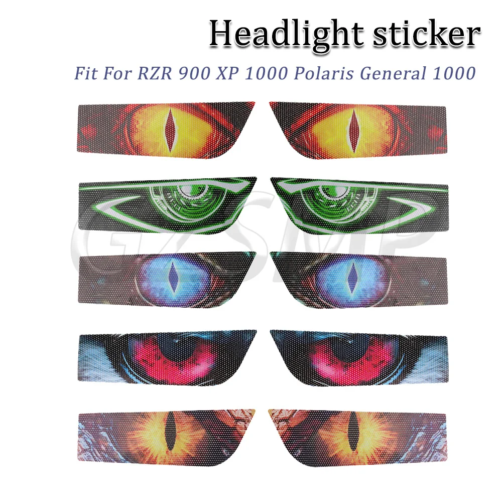 Motorcycle Front Headlight Decals Protector Stickers Fit for RZR 900 XP 1000 Polaris General 1000 Eyes Headlight Sticker