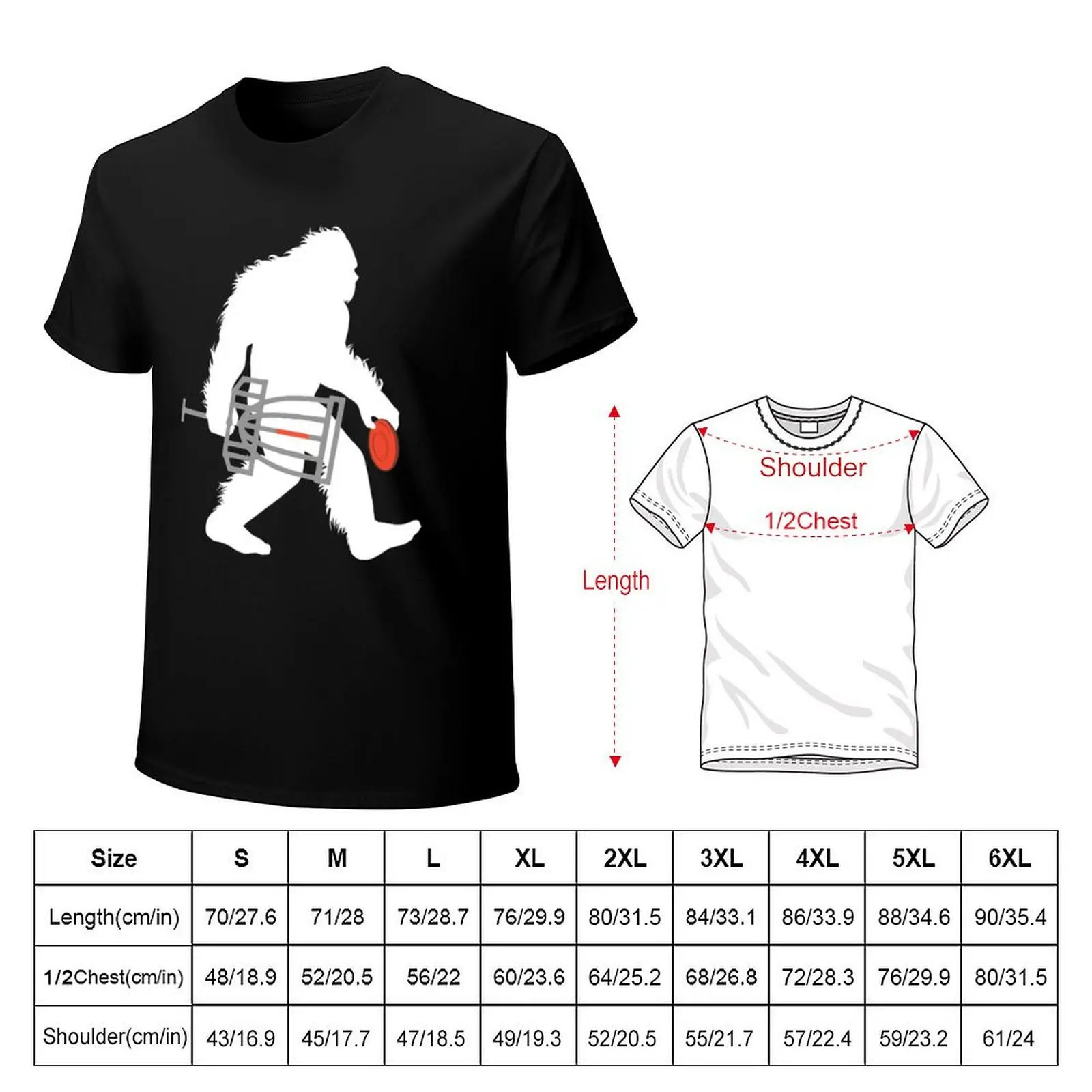 Bigfoot Disc Golf Cryptid Sasquatch Disc Golfer T-Shirt customs boys animal print korean fashion mens t shirt