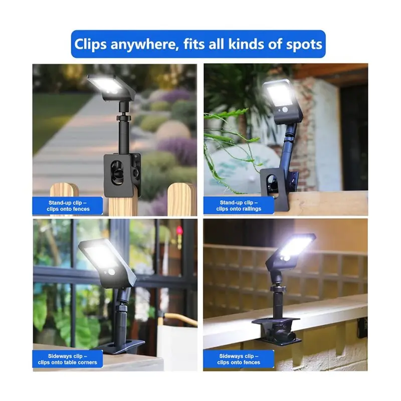 BAAJ-Clip-On Outdoor Lights Solar Powered Induction White Light Waterproof Garden Lighting System