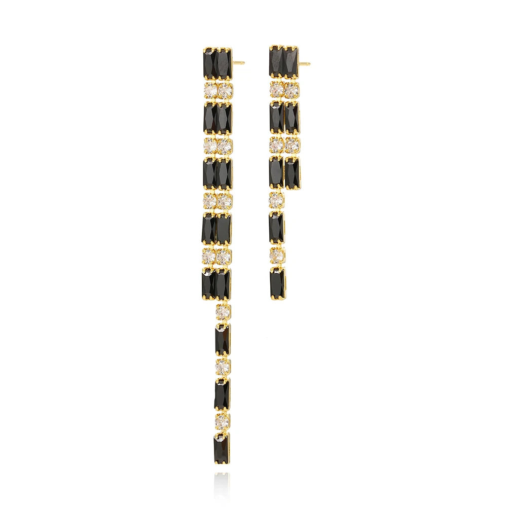 Schwarze Kristall-Tennisarmbänder für Damen und Herren, luxuriöses, verstellbares Armband mit Iced Out-Kubikzirkonia an der Hand, Hippie-Schmuck