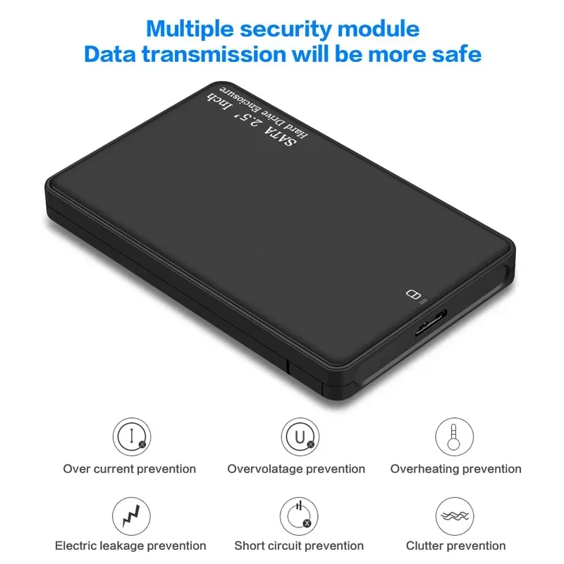 2.5inch USB 3.0 SATA Hd Box HDD Drive External HDD Enclosure black Case Tool Free 5 Gbps Support UASP for SSD/ 2TB Hard Disk