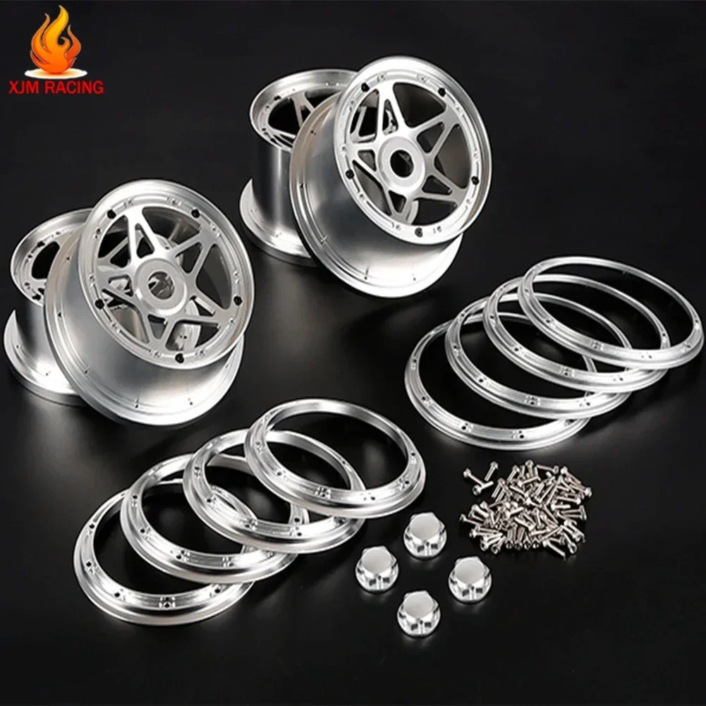 Rc Auto CNC Voor- of Achterwiel Hub met Beadlock Kit voor 1/5 Kingmotor Hpi Rovan Rofun Baja 5b Ss Buggy 2.0 Onderdelen