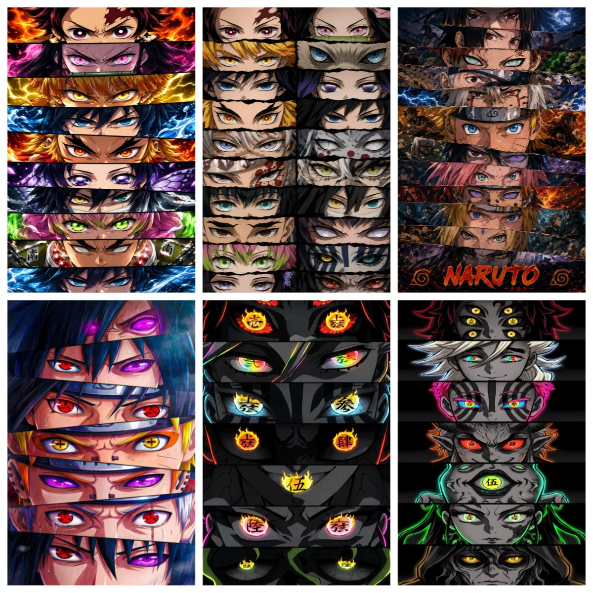 Anime Eyes Demon Slayer Naruto Jigsaw Puzzles 500/1000/1200/2000PCS Wall Decor for Living Room Bedroom Perfect Gift No Frame
