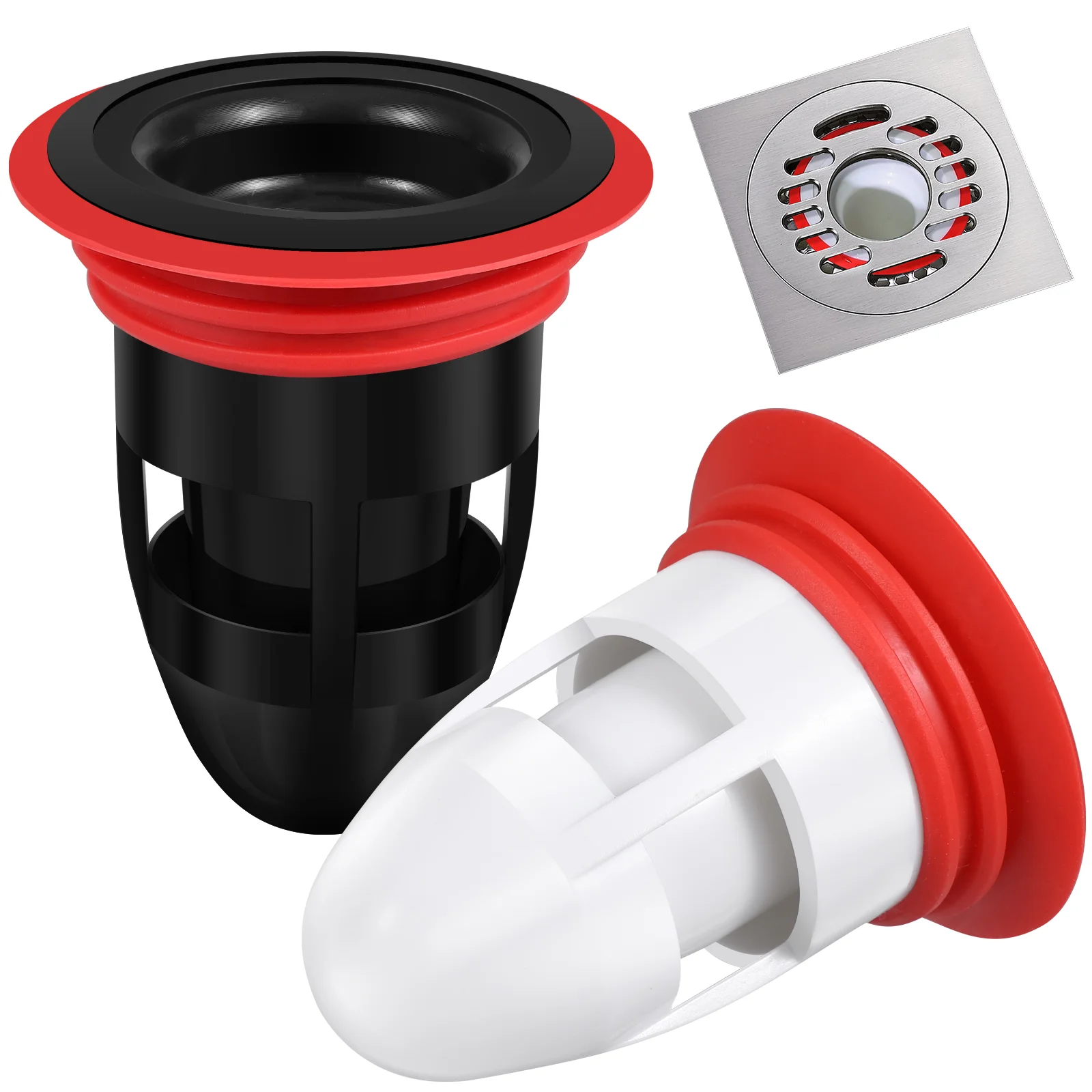 2 Stück Deodorant-Bodenablaufkern, Kanalisation, Geruchsverhinderer, insektensicherer Waschbeckenschutz, 360-Grad-Ventile, schnelle Entleerung, korrosionsbeständig
