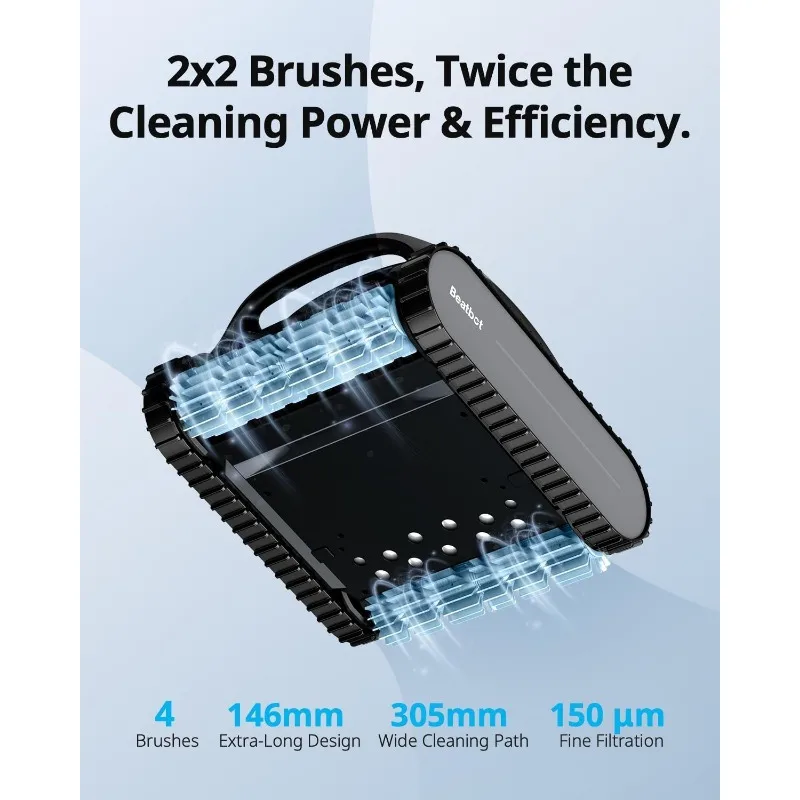 Beatbot AquaSense 무선 로봇식 수영장 진공 청소기 - 지능형 경로 최적화, 바닥, 벽 및 워터라인 청소