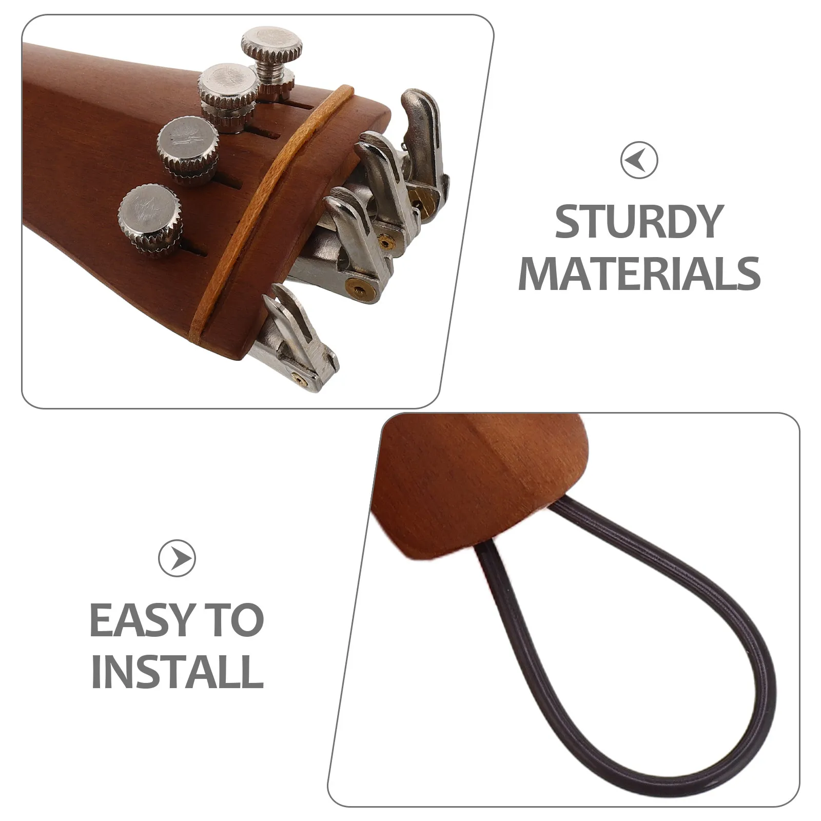 1Set Premium Wood Violin Accessory Kit Includes Tuning Pegs Tailpiece Chin Rest Fine Tuners Easy Install for Violin Repair