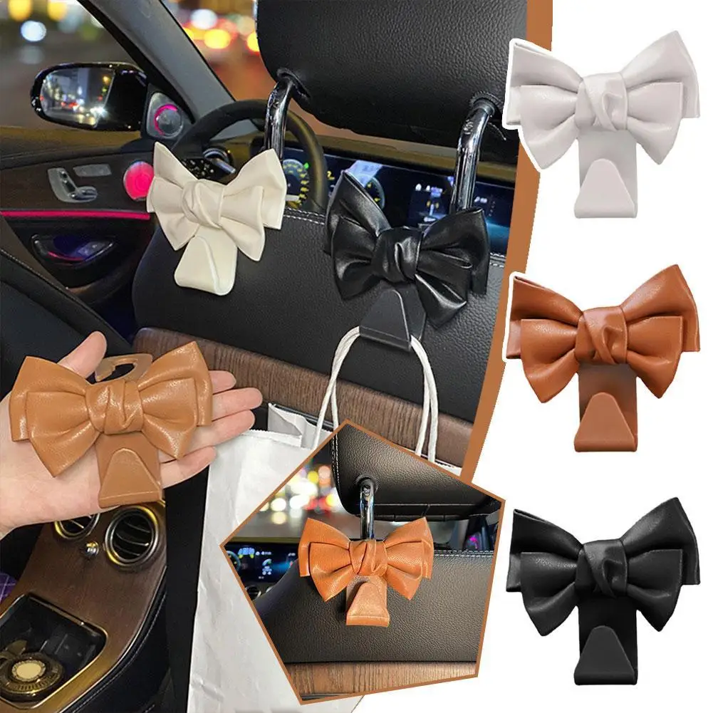 Car Seat Hook Bow Hidden Multifunctional Hook Rear Seat Buckle Car Hook Creative Female Driver Auto Interior Accessories