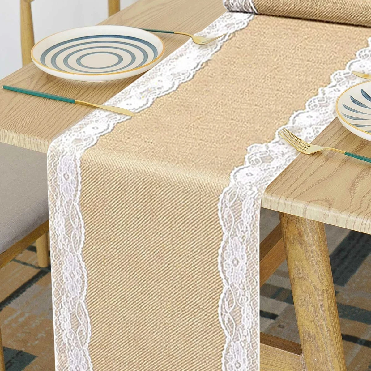 Burlap Table Runner Stitching Table Runner For Home Dining Room Country Vintage Birthday Wedding Decoration Supplies Bride To Be