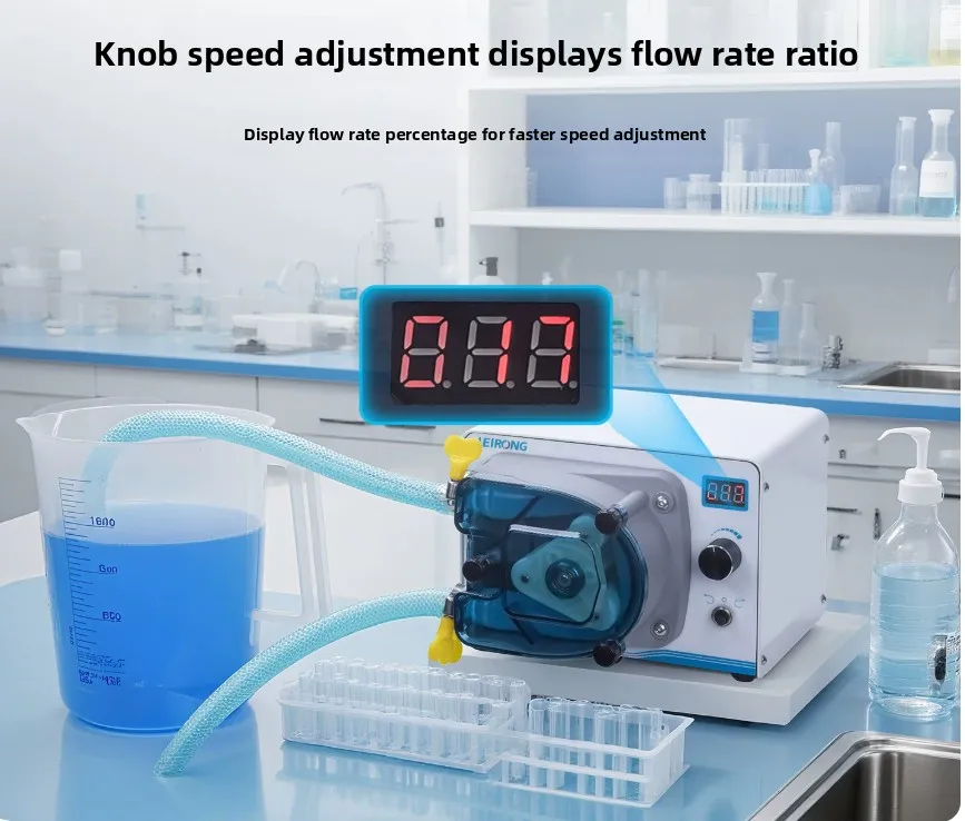 Small, high-flow ZP4000 laboratory speed-regulated digital peristaltic pump for industrial filling of viscous liquids