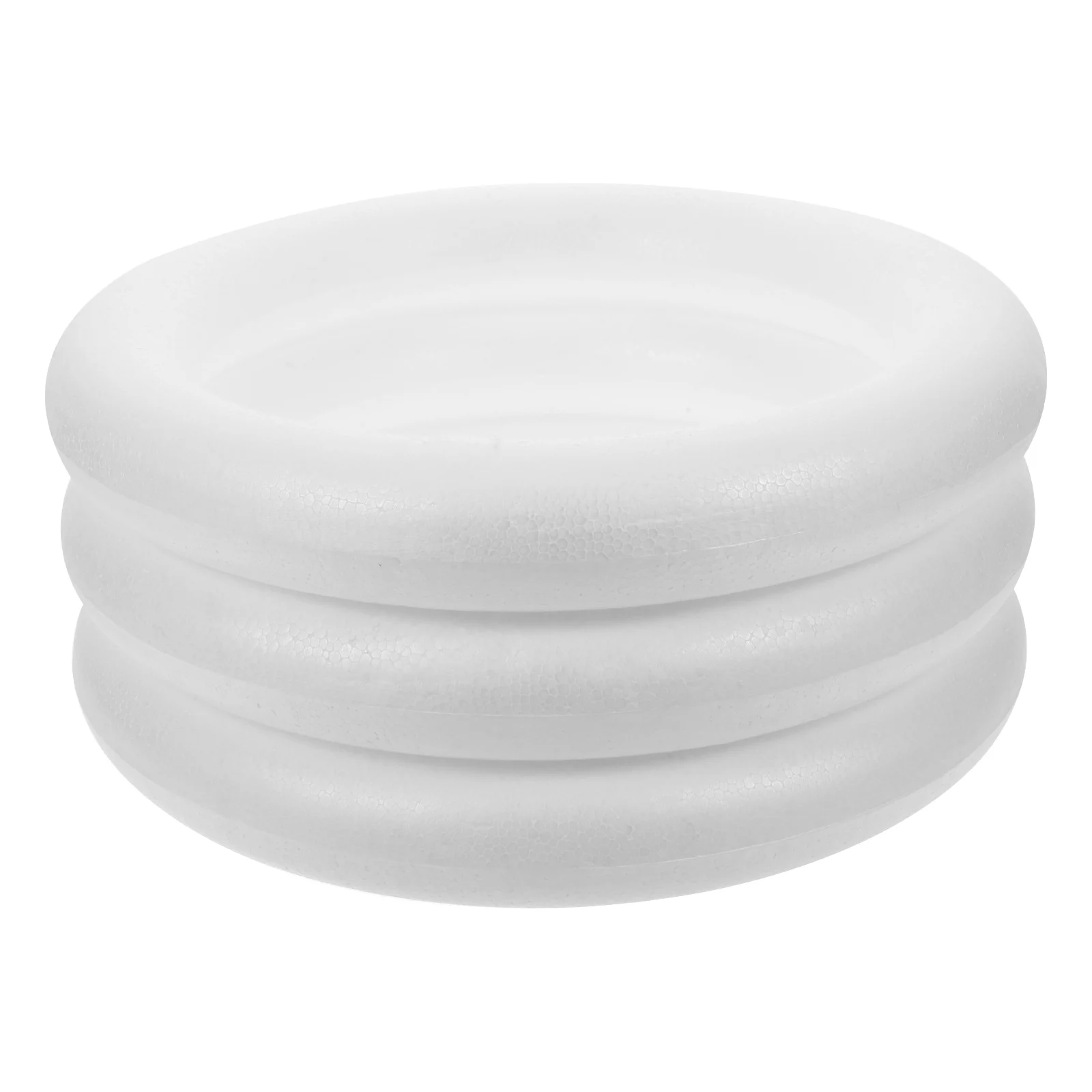 

3 PCS Solid Ring Rings Circle Child DIY Accessory Polystyrene Shapes Girl Wreath Foam Circular Model Circles Craft