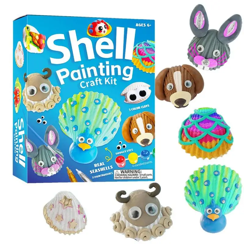 

Shell Painting Set For Kids Shell Seaside Scenery Embroidery Mosaic Cr-oss Stit-ch Kit Girls' Bedroom Home Decoration Gift