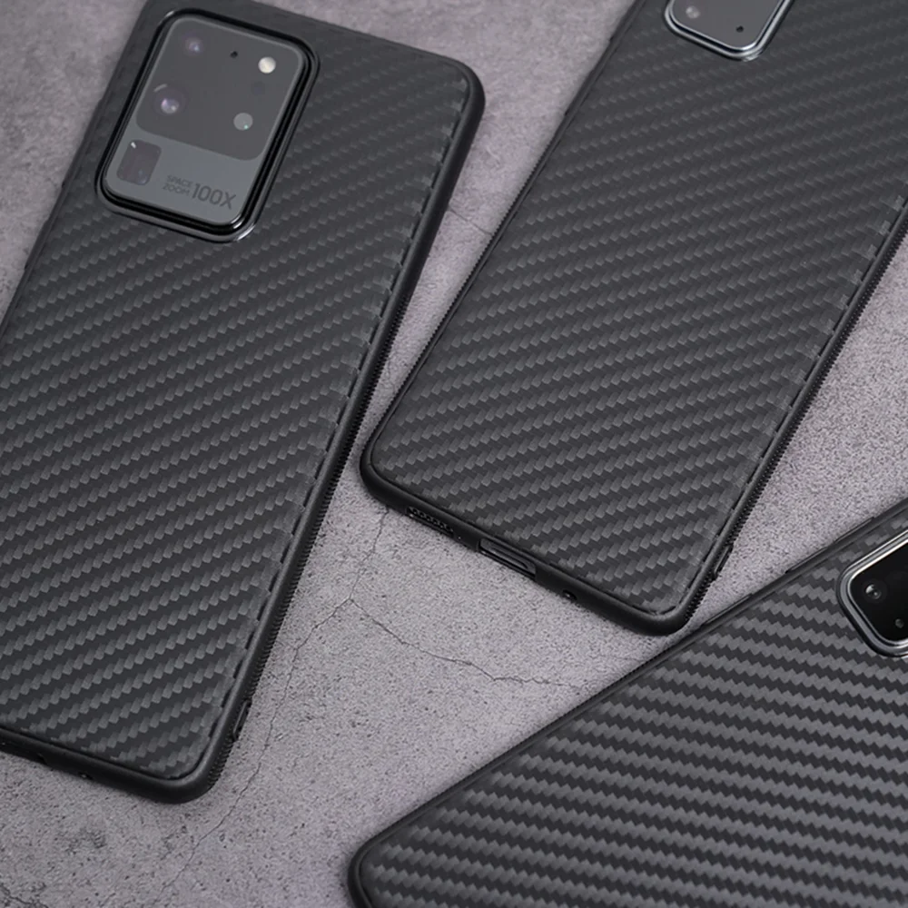 Carbon Fiber Silicone Case for Samsung Galaxy S22 Ultra S21 S20 FE S10 S9 S8 Plus Protective Case for Galaxy Note 20 10 9 8