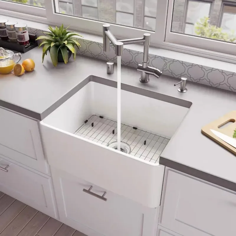 

Factory Direct 2026 Top RatedFrench American Kitchen Ceramic Sink Vegetable Basin Household Vegetable Sink Single Double Sink Di