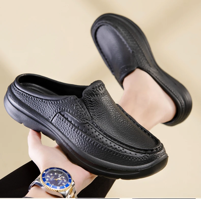 Sandalias de playa de verano para hombre, zuecos de jardín informales Unisex, sandalias cruzadas con punta ancha para exteriores, zapatillas de ducha de casa antideslizantes