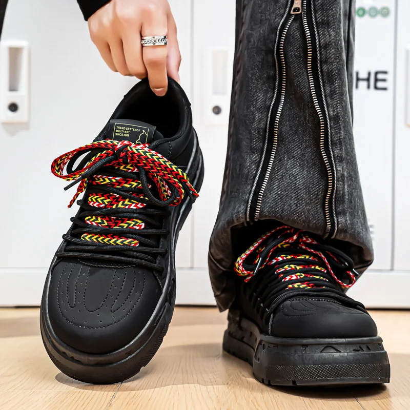 

Мужские кроссовки в дизайнерском стиле, белые, удобные, на толстой платформе, модные повседневные туфли, новинка 2026 года, брендовые спортивные кроссовки-тенниски