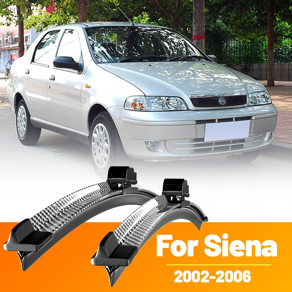 2 uds limpiaparabrisas delantero limpiaparabrisas de fibra de carbono para Fiat Siena 2002-2006 2003 2004 2005