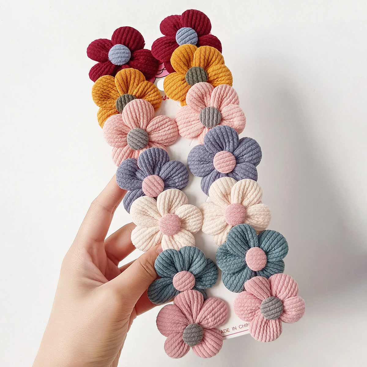 14Pcs/Set Children Cute Fabric Flower Hair Clip Hair Accessories Sweet Girl Hairpins Baby Headdress Barrettes Kids Headwear