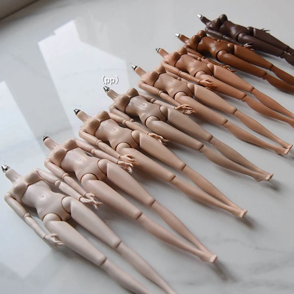1/6 Supermodelo Nude Action Figure Pelle nera/bianca Collo regolabile Solidi 29 cm Giunti Mobili Accessori per il corpo della bambola nuda