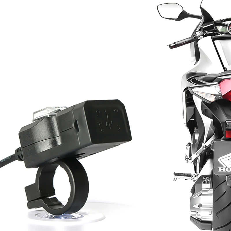 Moto carregador adaptador de alimentação soquete para o telefone da motocicleta dupla usb moto motocicleta guiador carregador adaptador