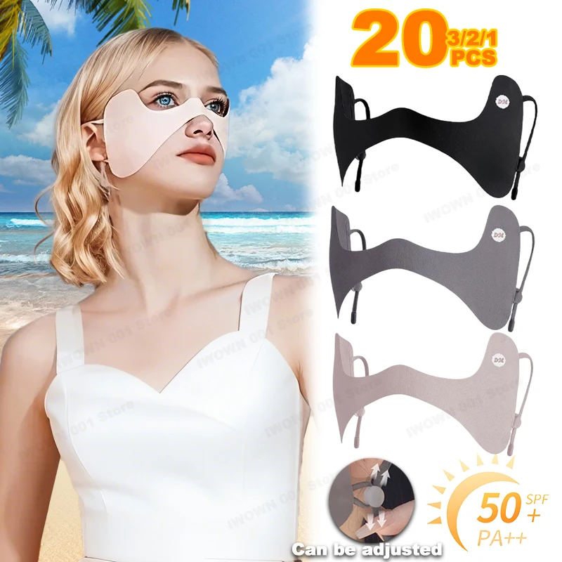 

Летняя солнцезащитная маска из ледяного шелка для лица, солнцезащитные патчи для глаз, защита от солнца для уличного гольфа, защита от УФ-лучей, защита для глаз, 자외선 차단 마스크