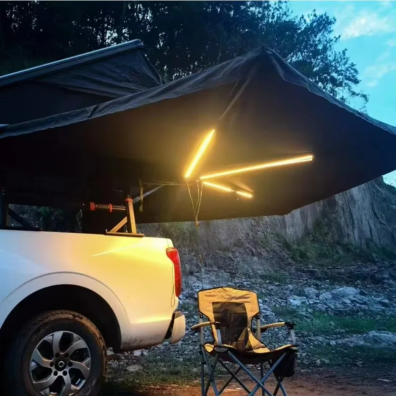 

2M 4x4 Accessories 270 Degree Car Side Awning Tent with LED Light Free Standing 270 Degree Awning for Cars,Car Awning