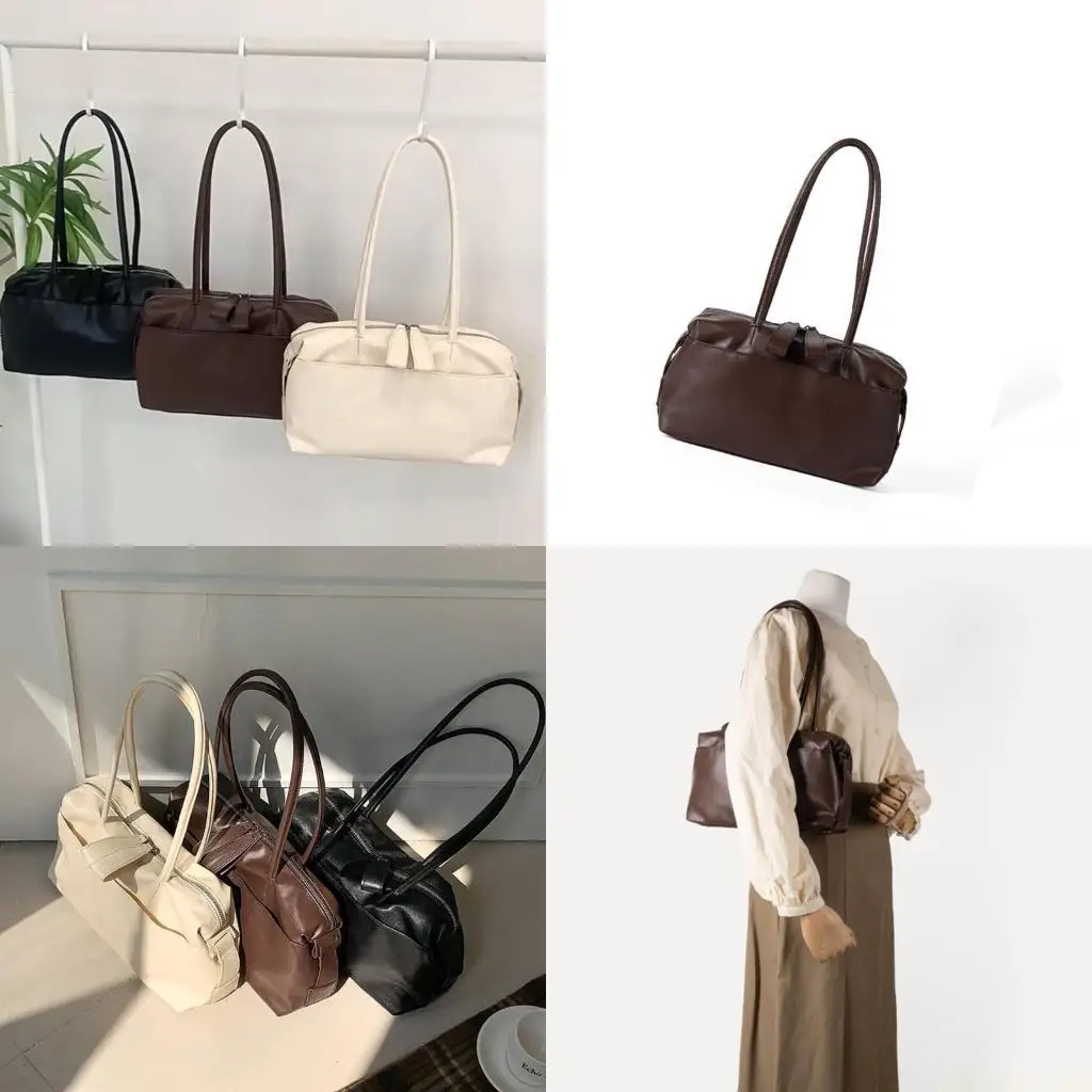 

X90D Korean Styles Shoulder Bag Large Capacity Underarm Bag PU Leather Armpit Bag Travel Bag Color Handbag