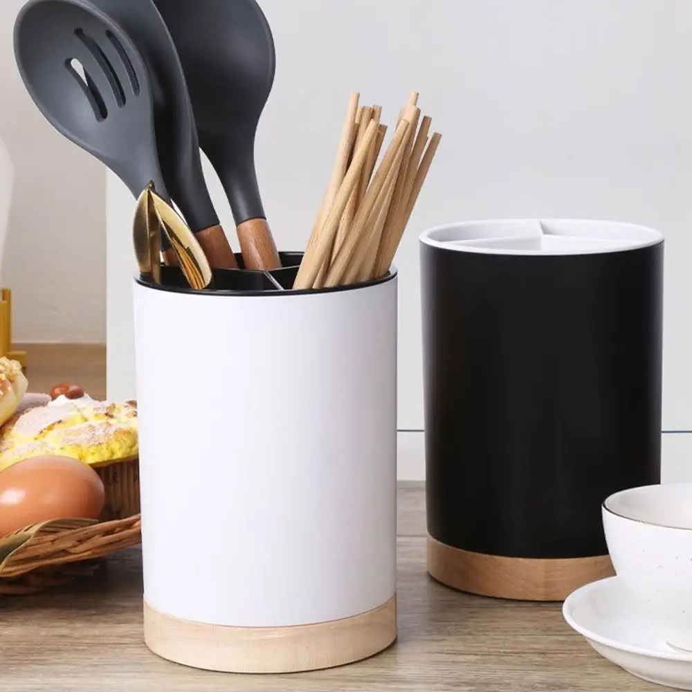 

Plastic Utensil Holder Detachable Design Drain Box Cutlery Drainer Three Compartments Easy Clean Kitchen Tools Utensil Storage