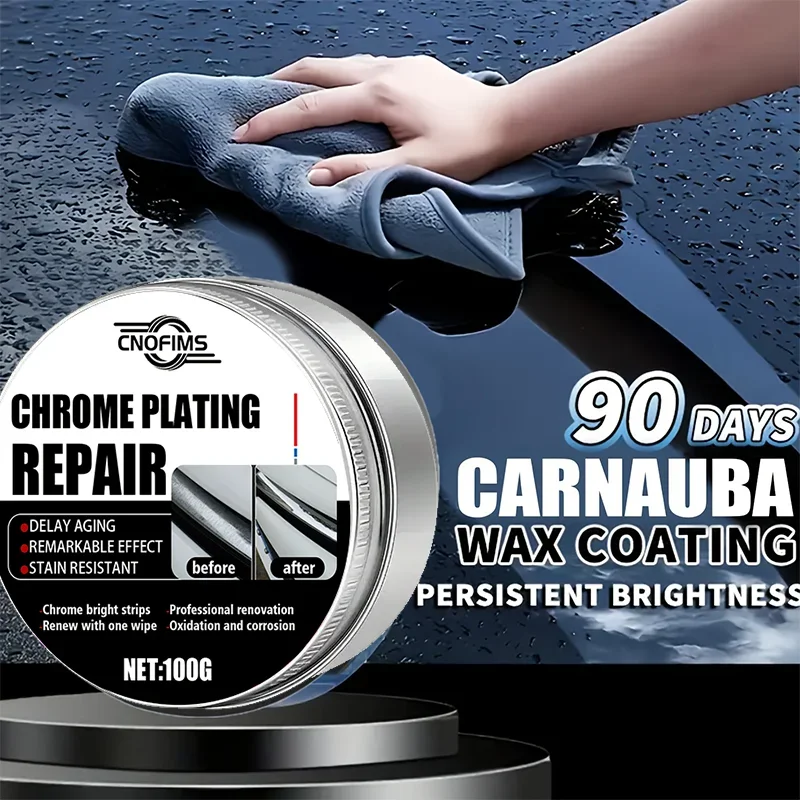 Chrome Polish with Sponge for All-Vehicle Oxidation Removal And Shine Revival Auto Care Product