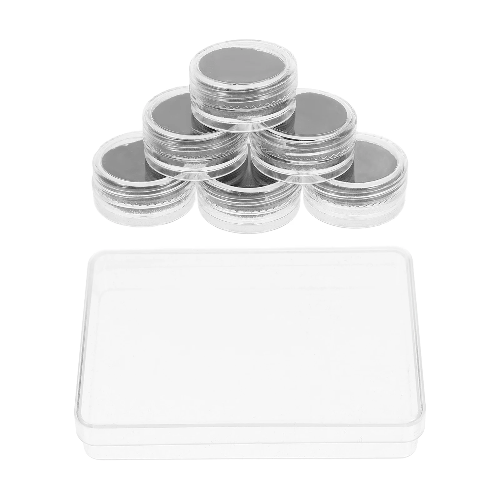 

1 set 1 Set Clear Acrylic Gemstone Display Storage Box Small Jewelry Organizer With Screw Lid 6 Grids Brooch Pin Holder Desktop
