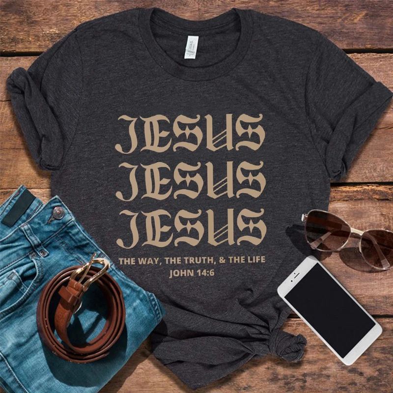 Jesus Shirt Christian Shirts Gothic Vintage Clothes Christian Bible Verse Shirt Aesthetic Clothes Harajuku Tee L