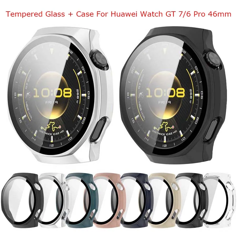 For Huawei Watch GT 7/6 Pro 46mm Case Cover+Tempered Glass Film Screen Protector For Huawei Watch GT 7/6 Pro Bumper Shell Frame