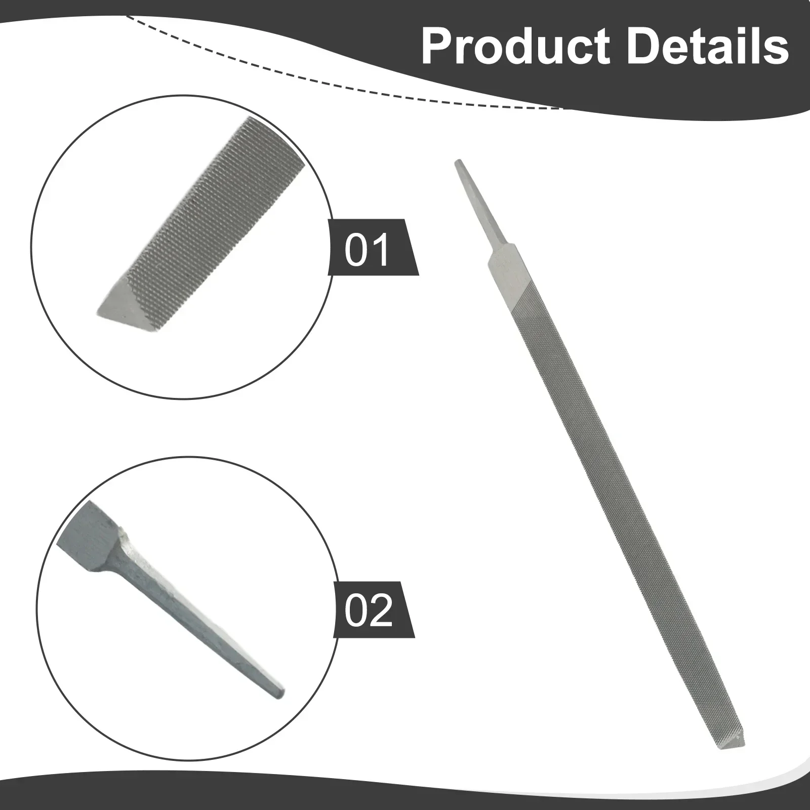 Juego de limas finas de 5, 8, 10 y 12 pulgadas para carpintería, limas triangulares para tallado de Metal y madera, herramientas manuales