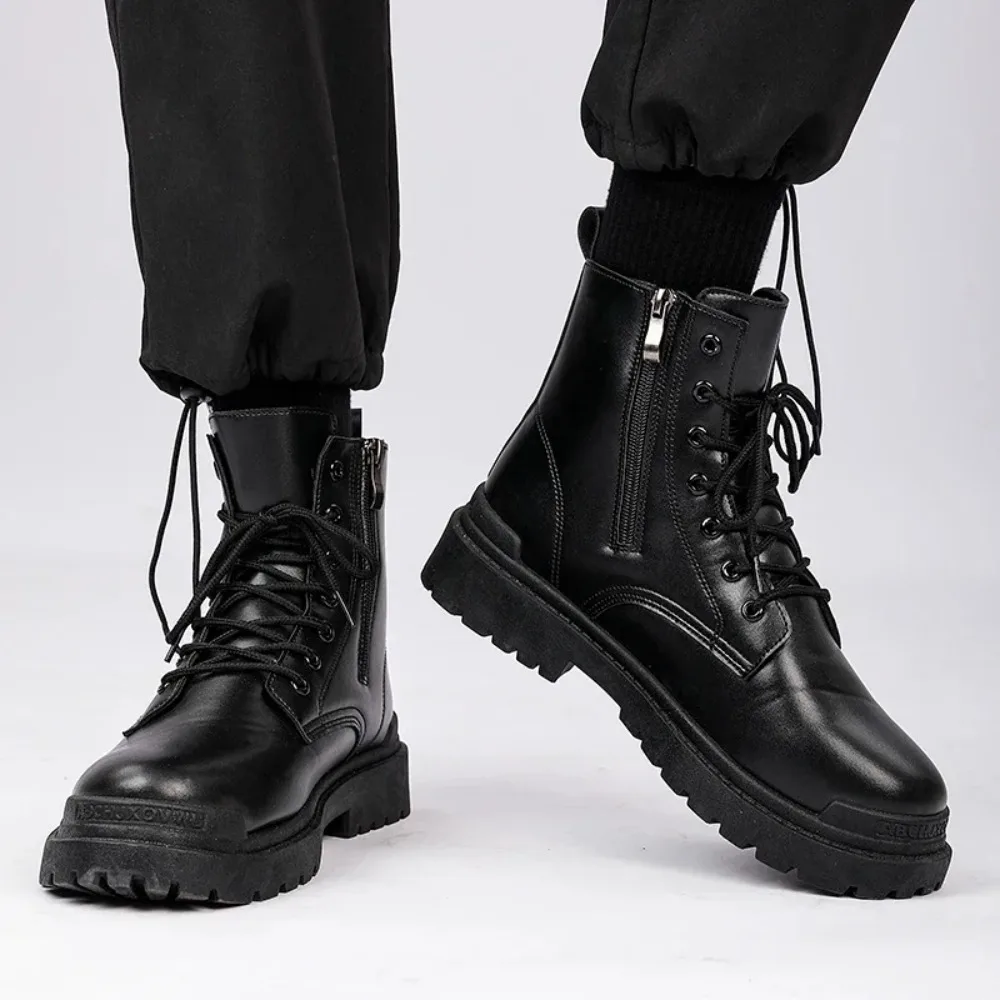 

2025 new all-match military boots Snow fashion autumn new men's boots work boots outdoor boots platform boots men boots boots