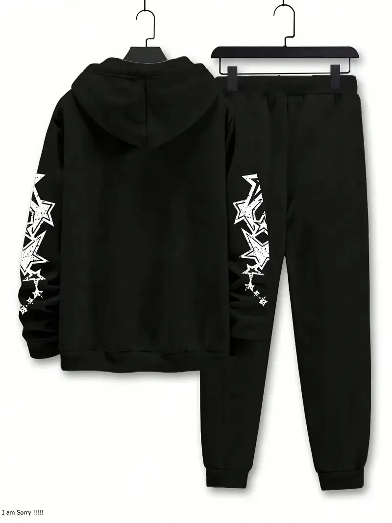 يتميز المجموعة الرجالية الجديدة لربيع وخريف 2025 بطباعة كاجوال عصرية ومريحة بنمط نجوم ثلاثية الأبعاد #3