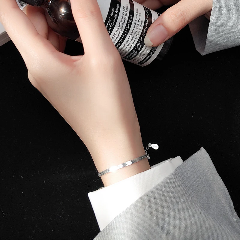 Modian Classic 925 Sterling Silver Charm Braceket or Anklet for Women Adjustable Snake Bone Chain Fine Jewelry 2020 Design