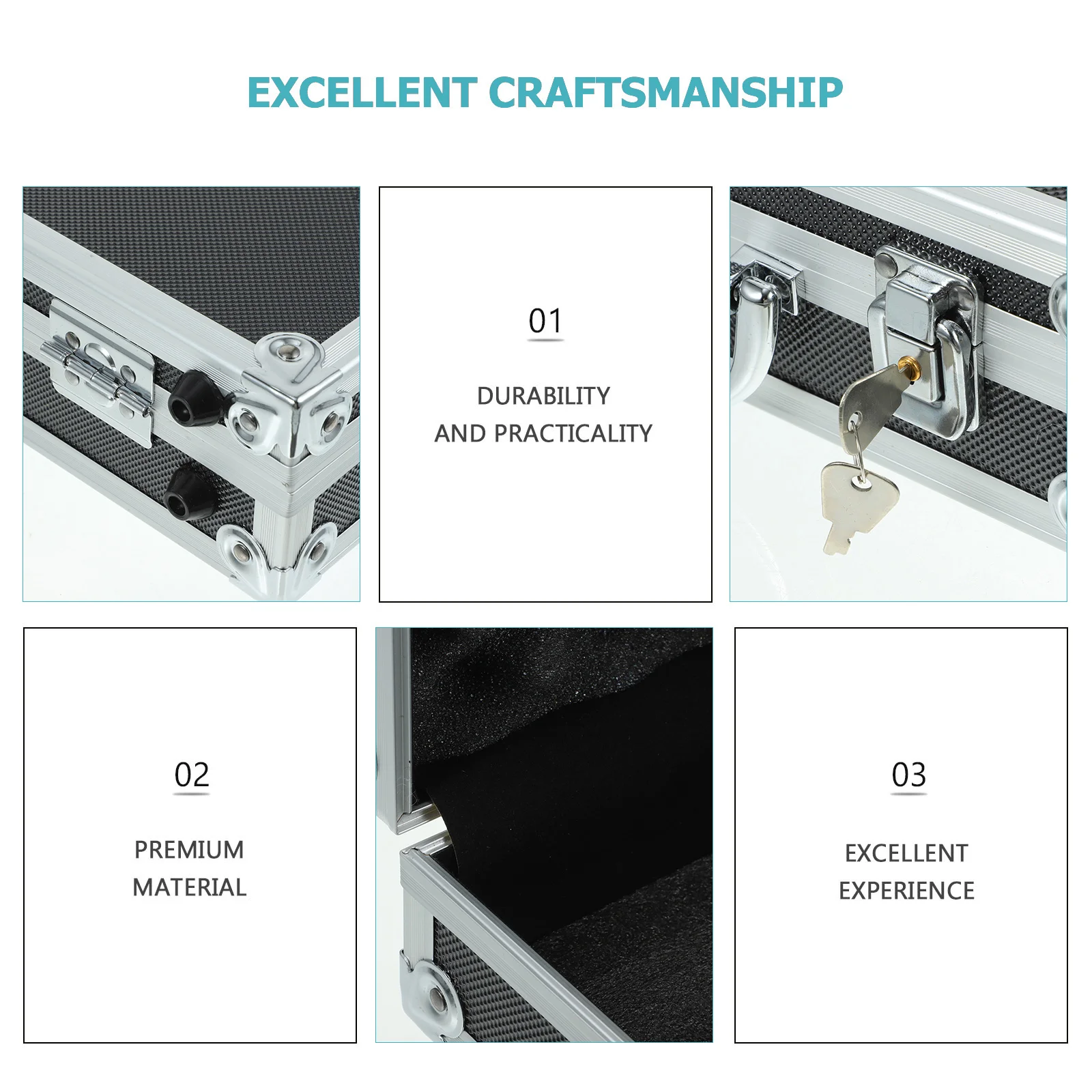 

1pcs Multifunctional Aluminum Alloy Storage Box Large Capacity Tools Container Portable Medical Case Reinforced Handle