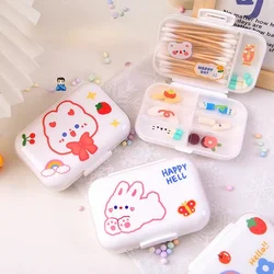 Simple and Portable Home Separated Medicine Box Travel Mini Storage Box Transparent Pill Box Multi Compartment Storage Box