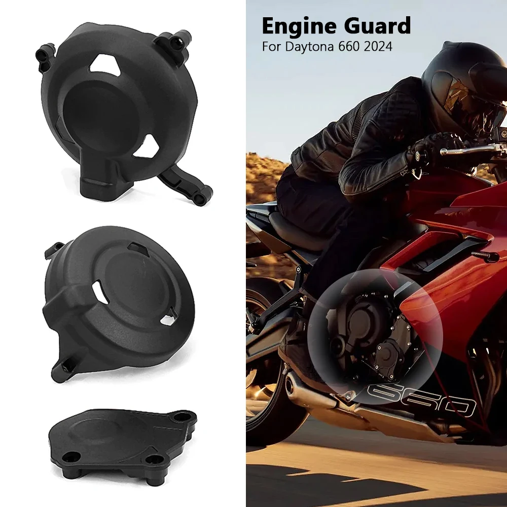 

Motorcycle Accessories For Daytona 660 2024 New Engine Cover Set Daytona660 DAYTONA 660 Protection Cover Engine Guard