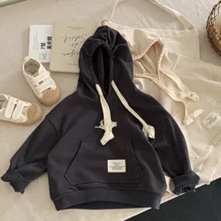 Sudaderas con capucha para niños y niñas, ropa de estilo japonés, jersey con capucha, abrigo sólido, fresco y Simple, nuevo